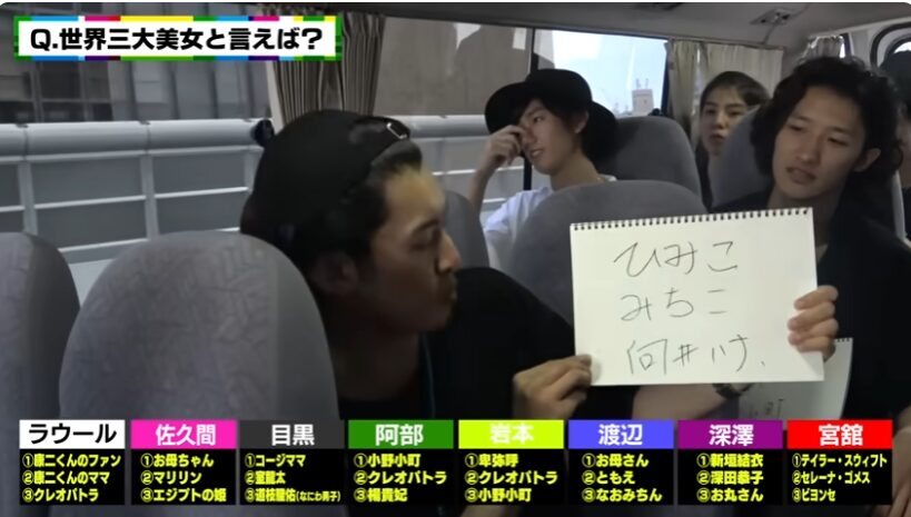 向井康二がフリップを掲げている